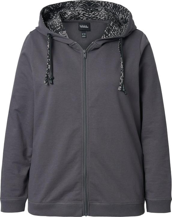 Produktbild Ulla Popken Sweatjacke, Kapuzenfutter mit Schlangenmuster (62)