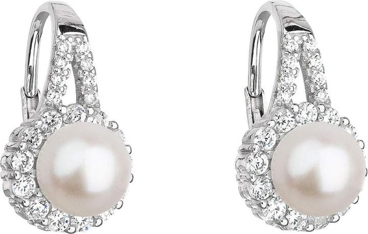 Produktbild Evolution Group Sparkling silver dangle earrings with pearl 21047.1