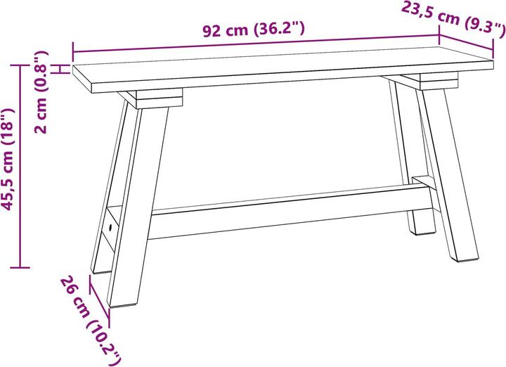 Actual product image vidaXL Rustikaler Bänke