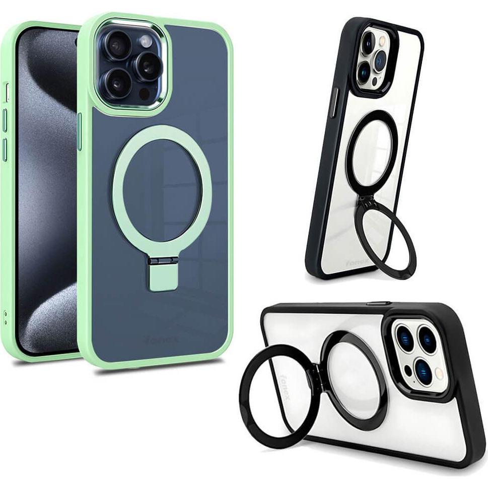 Fongex iPhone 15 Pro - Fonex Kickstand Hülle mit Magnet grün (Apple iPhone 15 Pro), Smartphone Hülle, Grün