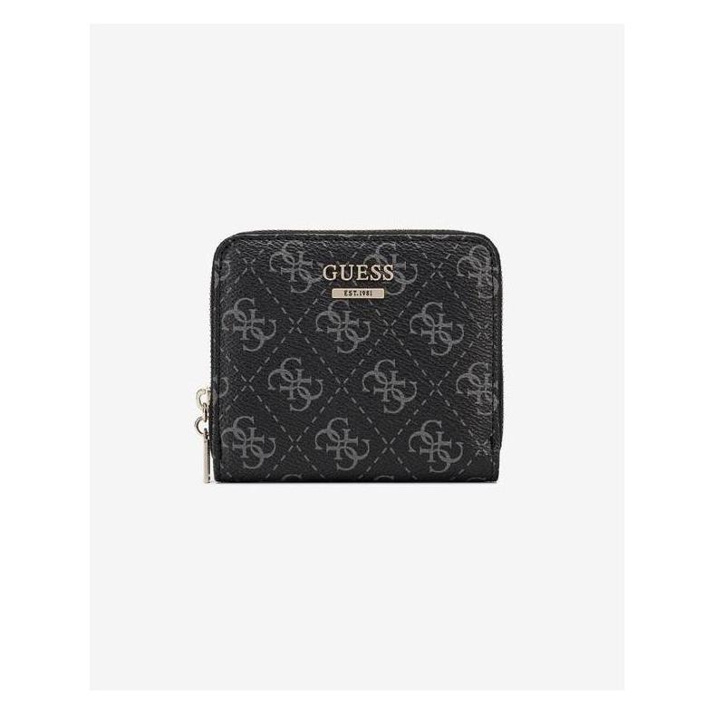 Guess, Damen, Portemonnaie, Camy, Textile Wallet, Logo Detail, SG774137, Coal, Mini, For Women, Schwarz