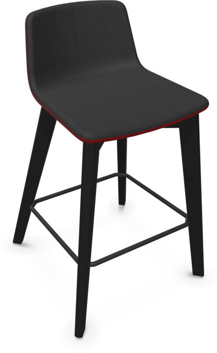 Black, red melange, Ash stained black