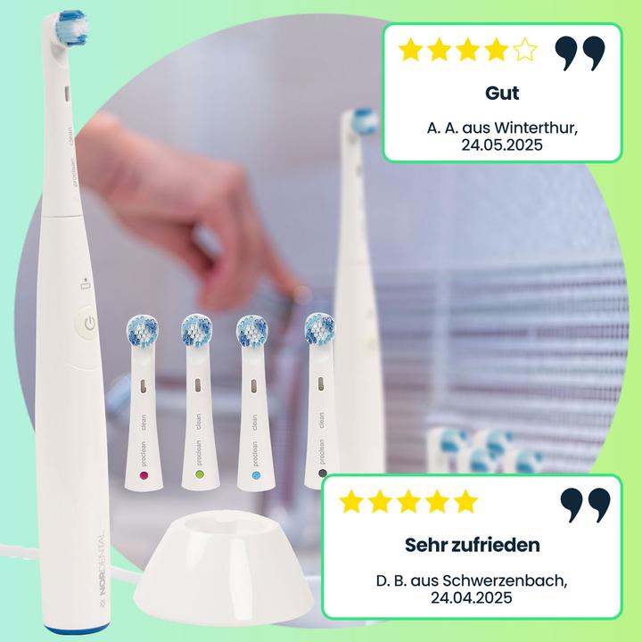 Actual product image Ideoon Electric toothbrush with 4 soft attachable brushes
