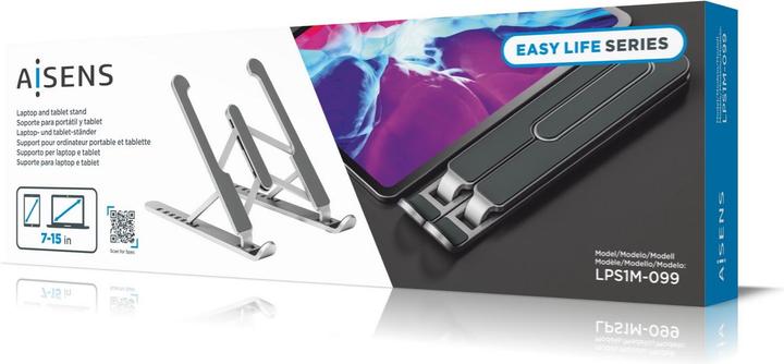 Produktbild Aisens Soporte De Sobremesa Ajustable Para Portatil Tablet Plata