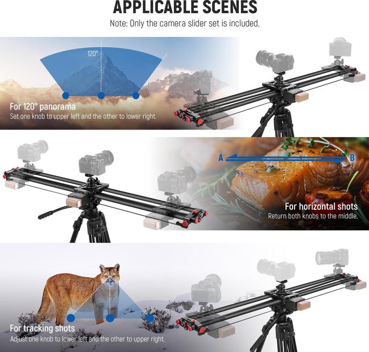 Actual product image Neewer 120cm Carbon Fiber Motorized Camera Slider With App Control (Slider)