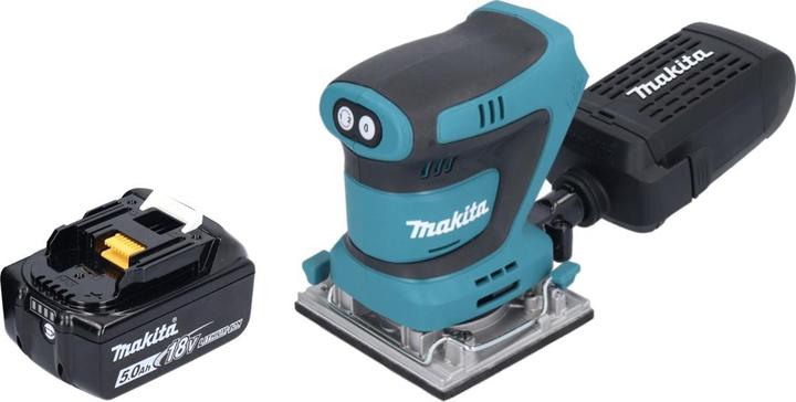 Produktbild Makita DBO 484 T1 Akku Schwingschleifer 18 V 112 x 102 mm + 1x Akku 5,0 Ah - ohne Ladegerät (Schwingschleifer, 210 W)