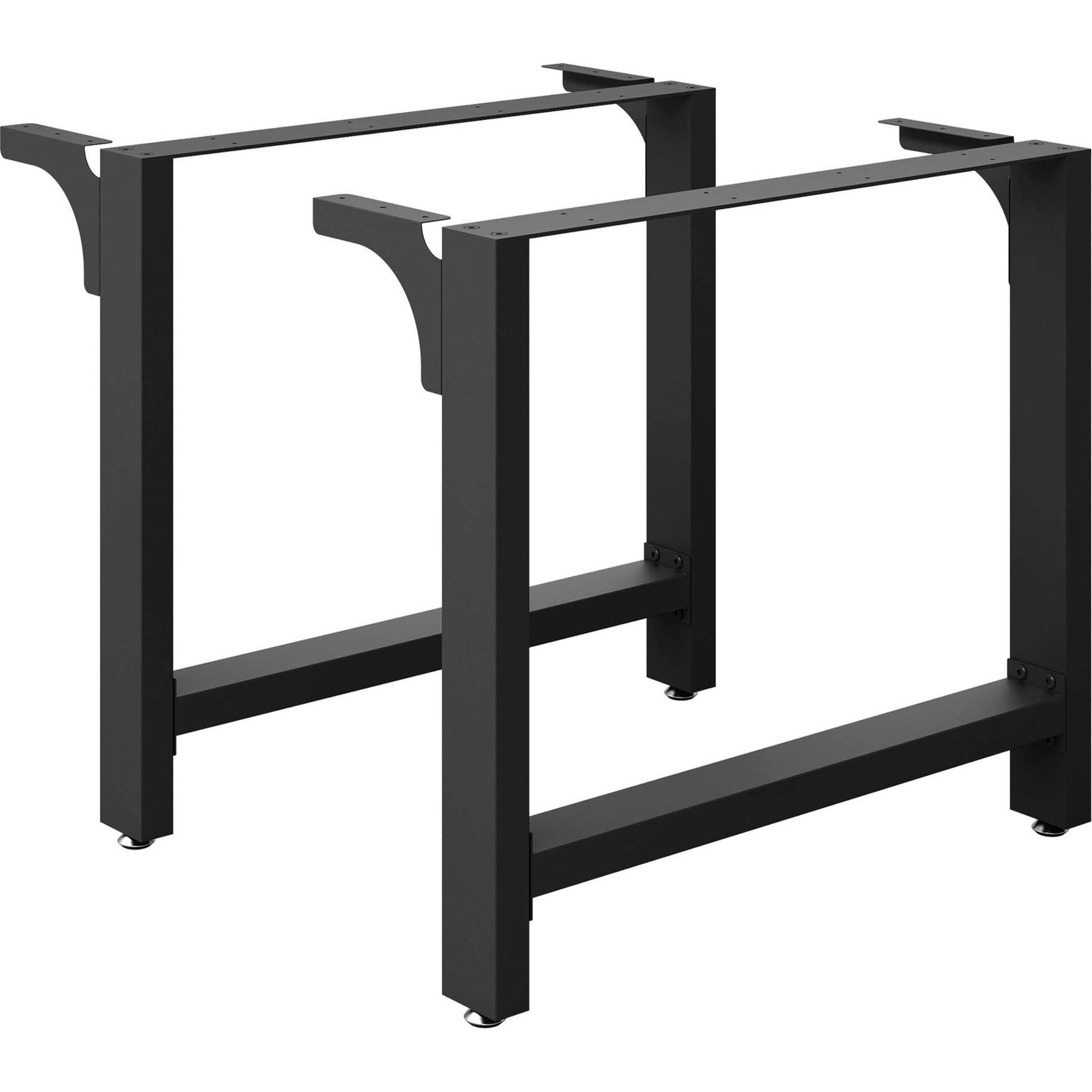 Wiltec, Tischbeine + Tischgestell, Tischbeine Set 100x72cm schwarz pulverbeschichtet Tischkufen Tischgestell