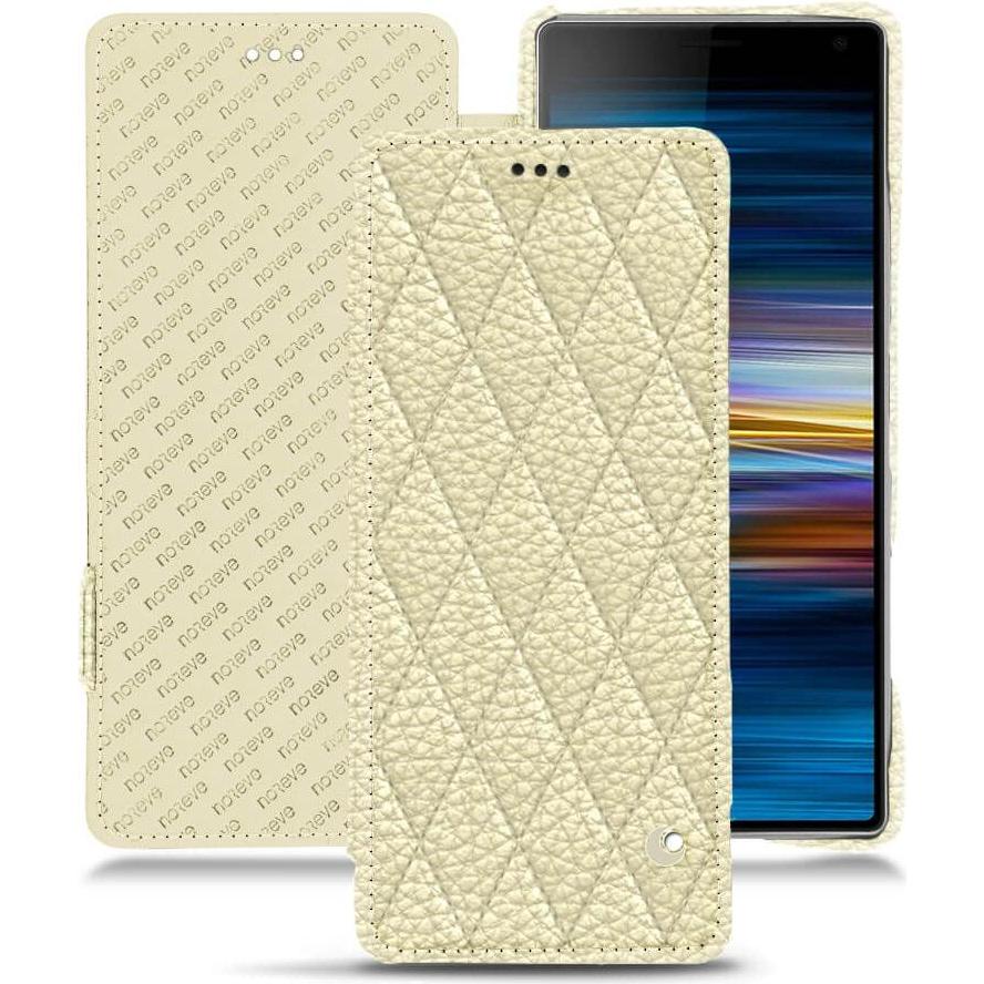 Noreve Lederschutzhülle horizontal (Sony Xperia 10 Plus), Smartphone Hülle, Beige