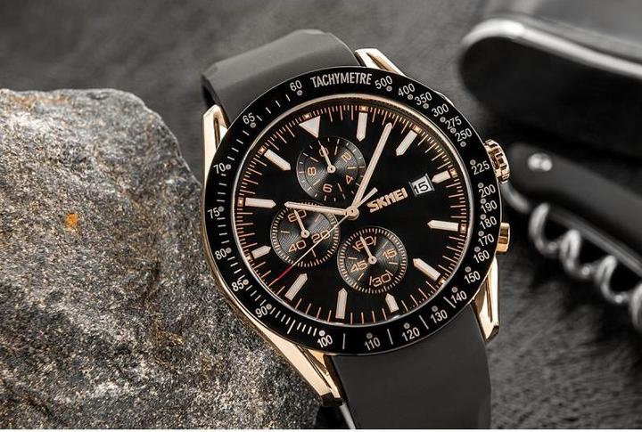 Immagine prodotto Skmei 9253PRGBK Herrenuhr + BOX (Cronografo, Orologio da polso analogico, 45 mm)