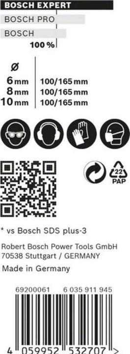 Produktbild Bosch Professional Zubehör EXPERT SDS plus-7X Hammerbohrer-Set, 6/8/10 mm, 3-tlg. (Ø 8.0 mm, 6.0 mm, 10.0 mm)