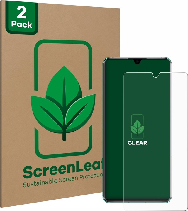 Actual product image ScreenLeaf Protective film sustainable screen protector screen protector film clear transparent (2 Piece, Huawei P30)