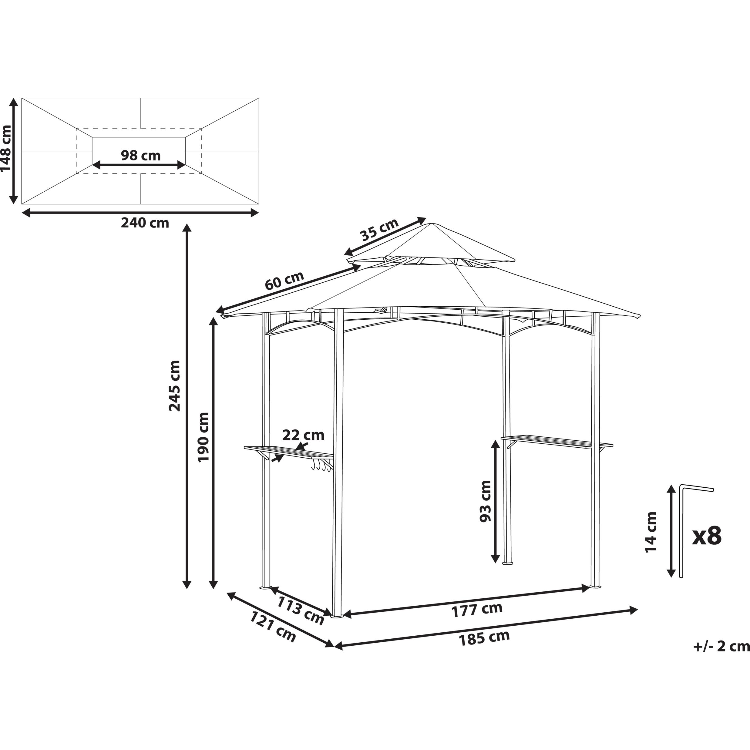 Thumbnail - Beliani, Pavillon, Naro (148 cm, 240 cm)