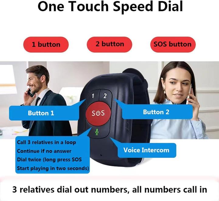 Actual product image Quyueda Senior SOS GPS Tracker with Voice Calls, Activity Monitoring, and Safety Alerts