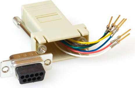 Actual product image ACT Modular Adapter D-sub/RJ-12 09-Sub-D RJ-45 Gray Cable interface/adapter