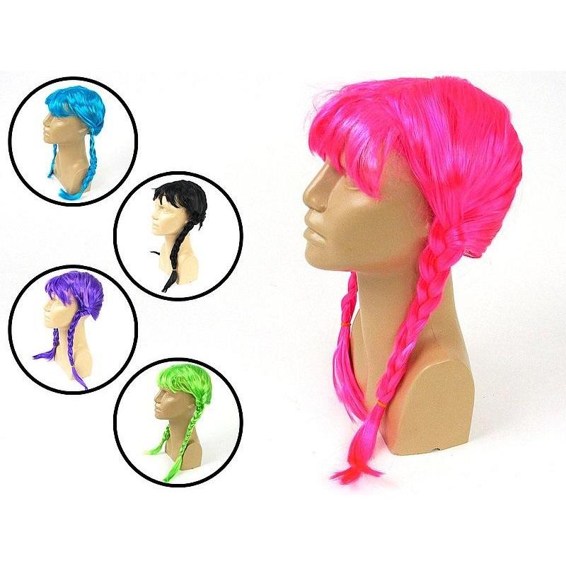 Adar Neon-Mix-Perücke mit Zöpfen (54620023)