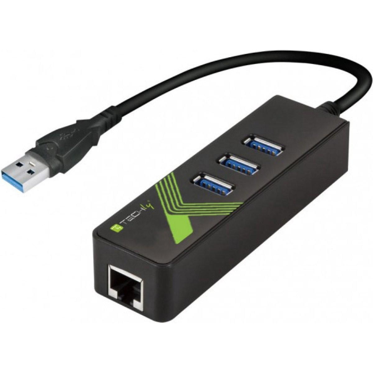 Techly IDATA-USB-ETGIGA-3U2 (USB-C, 4 Ports) (IDATA-USB-ETGIGA-3U2)