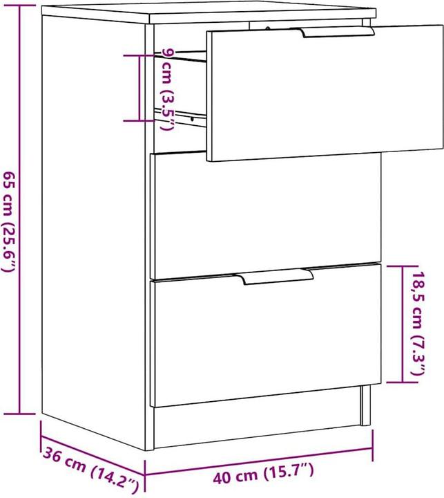 Immagine prodotto vidaXL Nachttisch (40 x 36 x 65 cm)