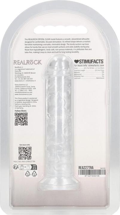 Produktbild RealRock Realistic Dildo - 5 / 12,7 cm - Transparent