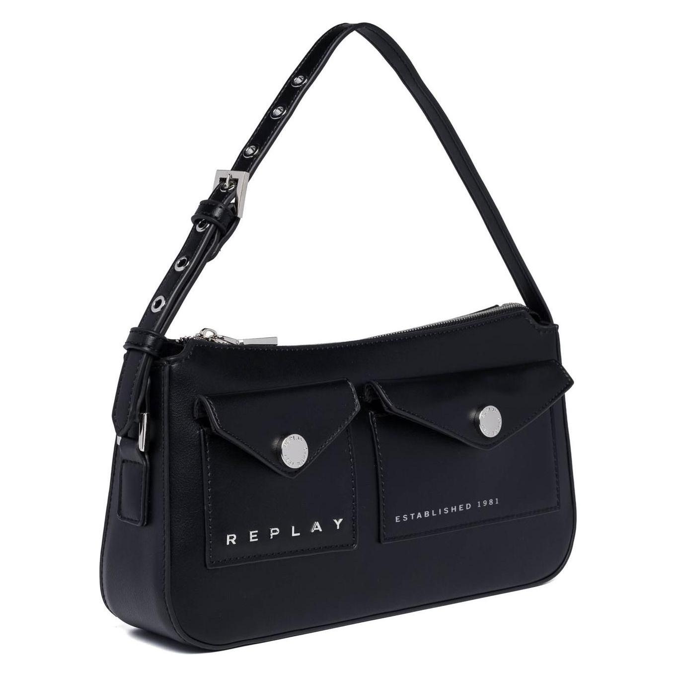 Replay, Damen, Handtasche, Shoulder Bag, Schwarz