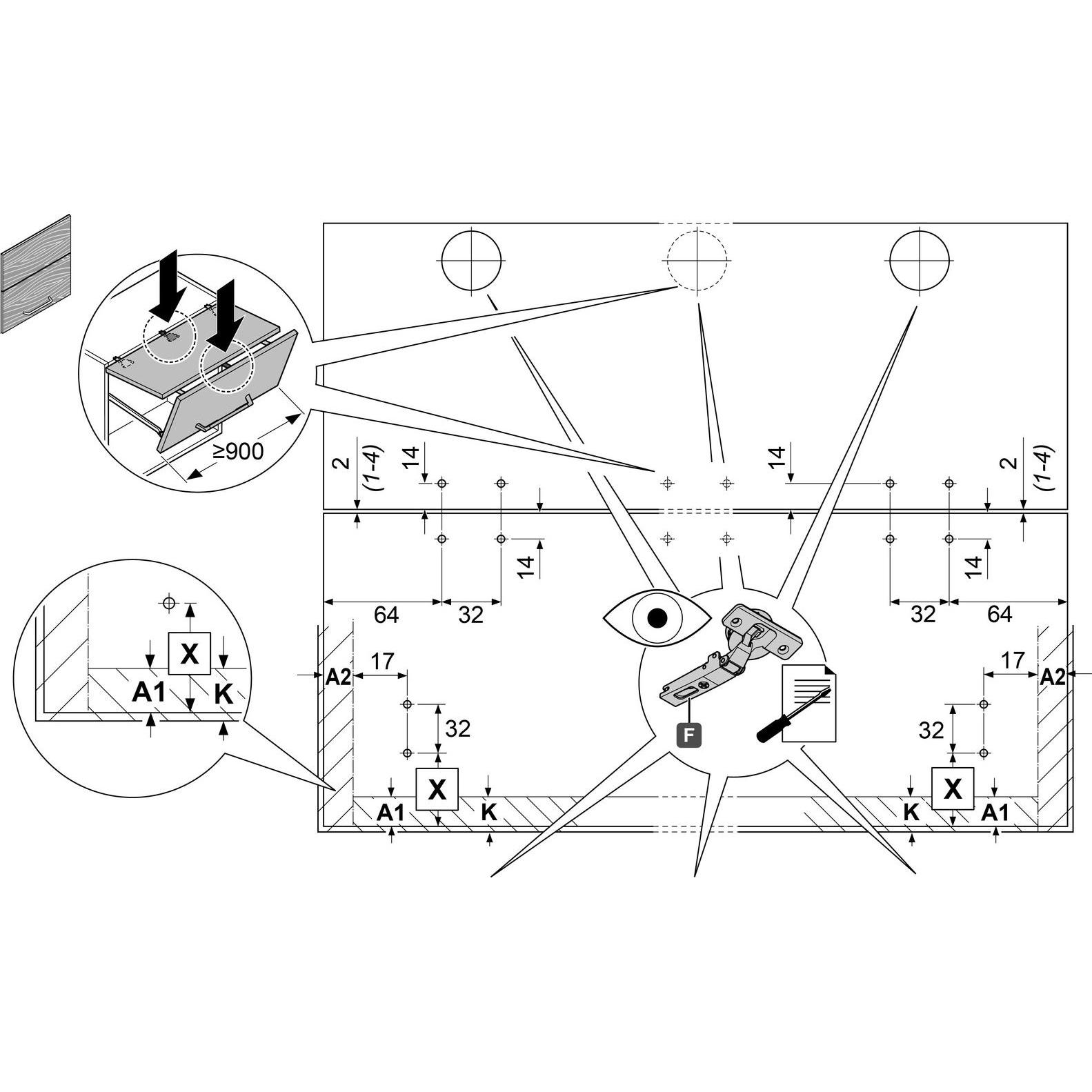 Thumbnail - Peka Metall, Möbelscharnier, Mittelscharniere