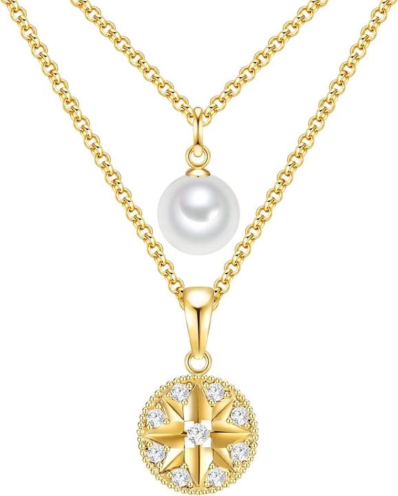 Image du produit Lulu & Jane Etoile femme métal alliage perle de verre (synth.) or jaune 43,0/44,0 cm chaîne de base + 5,0 cm (Alliage de métal 100%.)