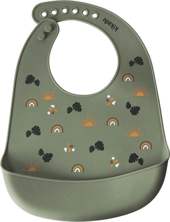 Actual product image Kikadu Silicone Bib Lion olive