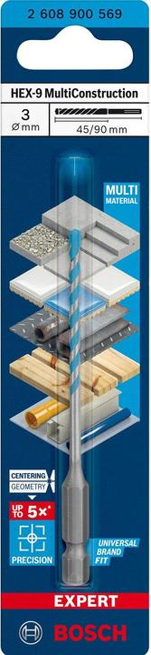 Actual product image Bosch Professional Zubehör Expert HEX-9 MultiConstruction (3.0 millimetre)