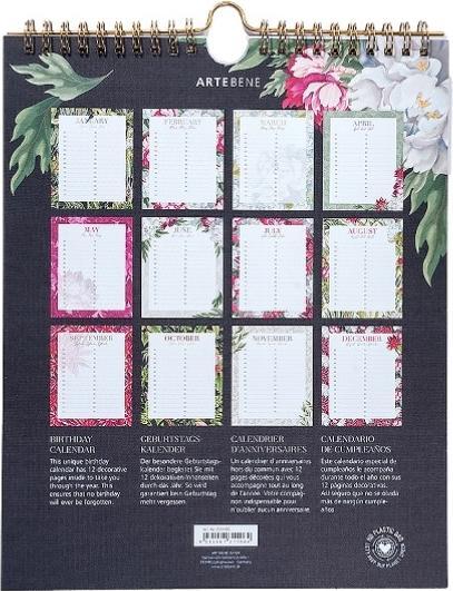 Image du produit Artebene Calendrier d'anniversaire 21x26 fleurs (21 x 26 cm)
