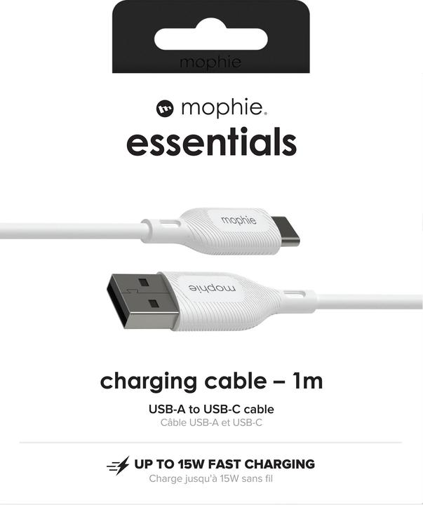 Actual product image Zagg Mophie Charge Essentials USB-A - USB-C Cable 1m - White (1 m, USB 2.0)