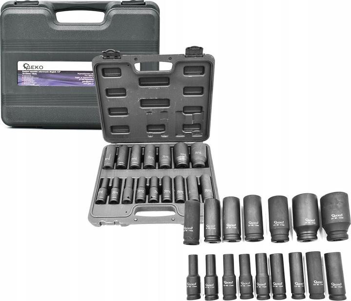 Actual product image GEKO 16 socket impact heads 1/2 10-32mm