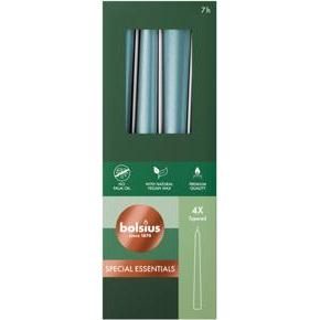 Bolsius, Kerzen, Gothic-Kerzen 245/24 4X Metallic Blau (4 Stk.)
