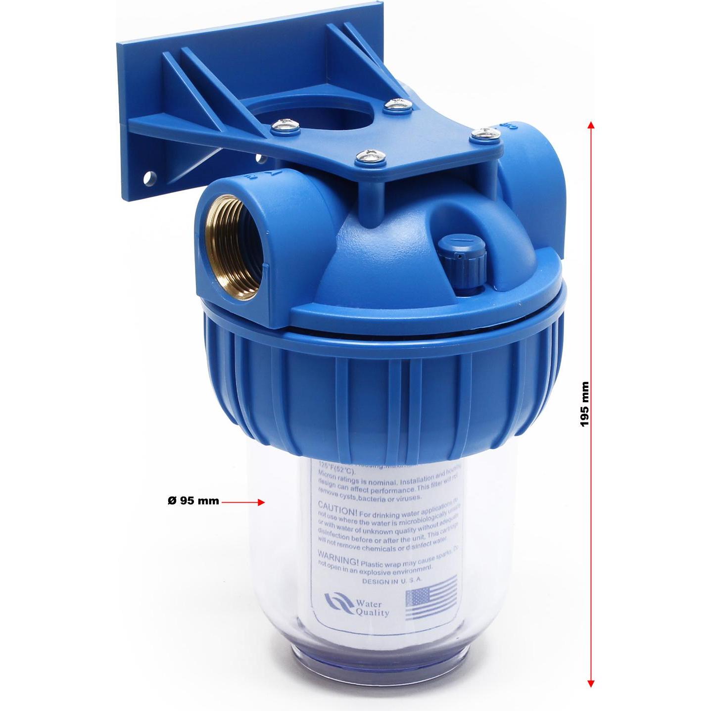Naturewater NW-BR5B 1 Stufen Filter 5µ 20,67mm 1/2" Einsatz 60mm PP Kartusche, Wasserfilter, Blau