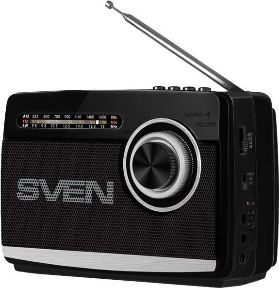 Immagine prodotto Sven Speaker radio SRP-535, nero (3W, FM/AM/SW, USB, microSD, torcia, batteria) (AM, FM)