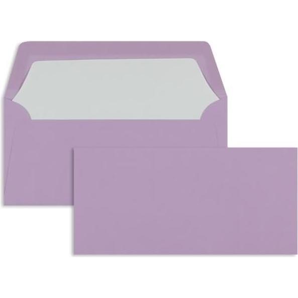Blanke, Briefumschlag, Briefumschläge DINlang 100g/qm gummiert VE=100 Stück orchidee (110 x 220 mm, 100 x)