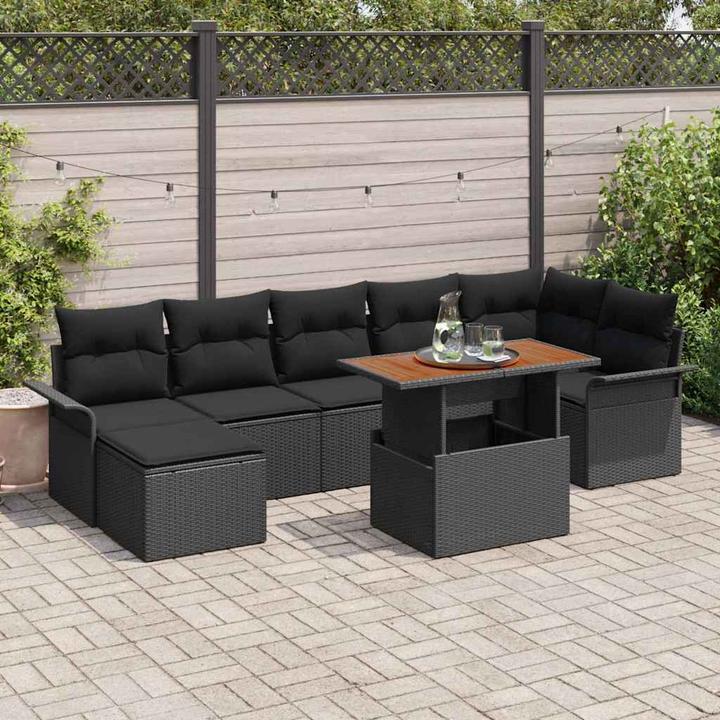 Produktbild vidaXL Schwarzes Outdoor-Ess-Set