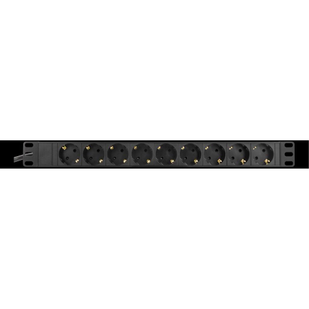 Deltaco, Steckdosenleiste, GT-8634 power extension 9 AC outlet(s) Indoor Black (9 x, CEE 7/4, 3 m)