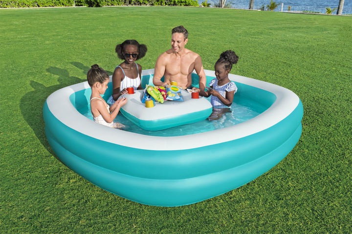 Image du produit Bestway Piscine familiale gonflable avec console centrale amovible Sippin' Summer™ 2,18 m x 2,18 m x 48 cm
