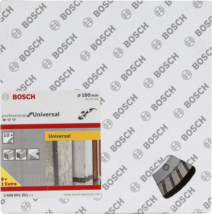 Produktbild Bosch Professional Zubehör Diamanttrennscheibe Standard for Universal Turbo, 180x22,23x2,5x10 mm, 10er-Pack