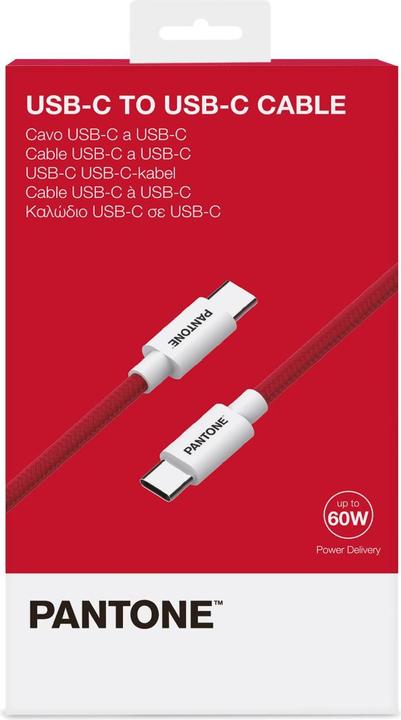Produktbild Celly PANTONE USBC USBC RED CABLE PT-CTC002-5R1 (1.50 m, 60 W)