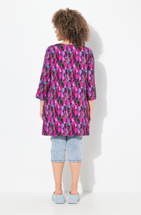 Produktbild Ulla Popken Longshirt, A-Linie, Zierbänder, V-Ausschnitt, 3/4-Arm (50, 52)