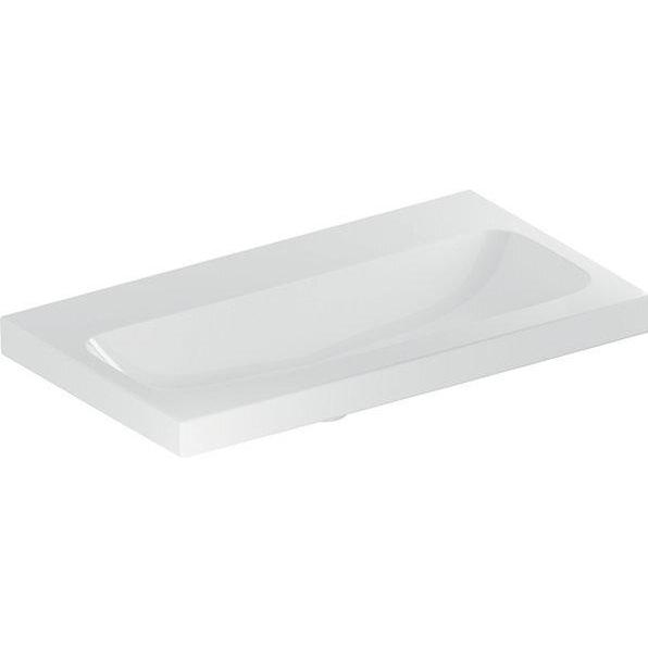 Geberit, Waschbecken, iCon Light Waschtisch mit verkürzter Ausladung, 75 cm x 42 cm, ohne Hahnloch, ohne Überlau (420 mm...