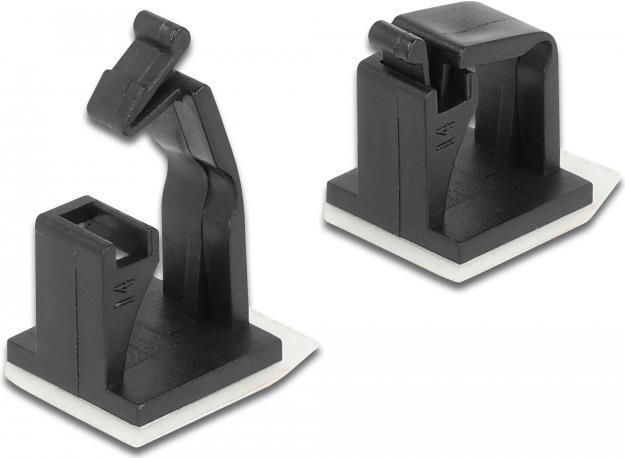 Actual product image Delock Cable holder with locking clip self-adhesive black 10 pieces