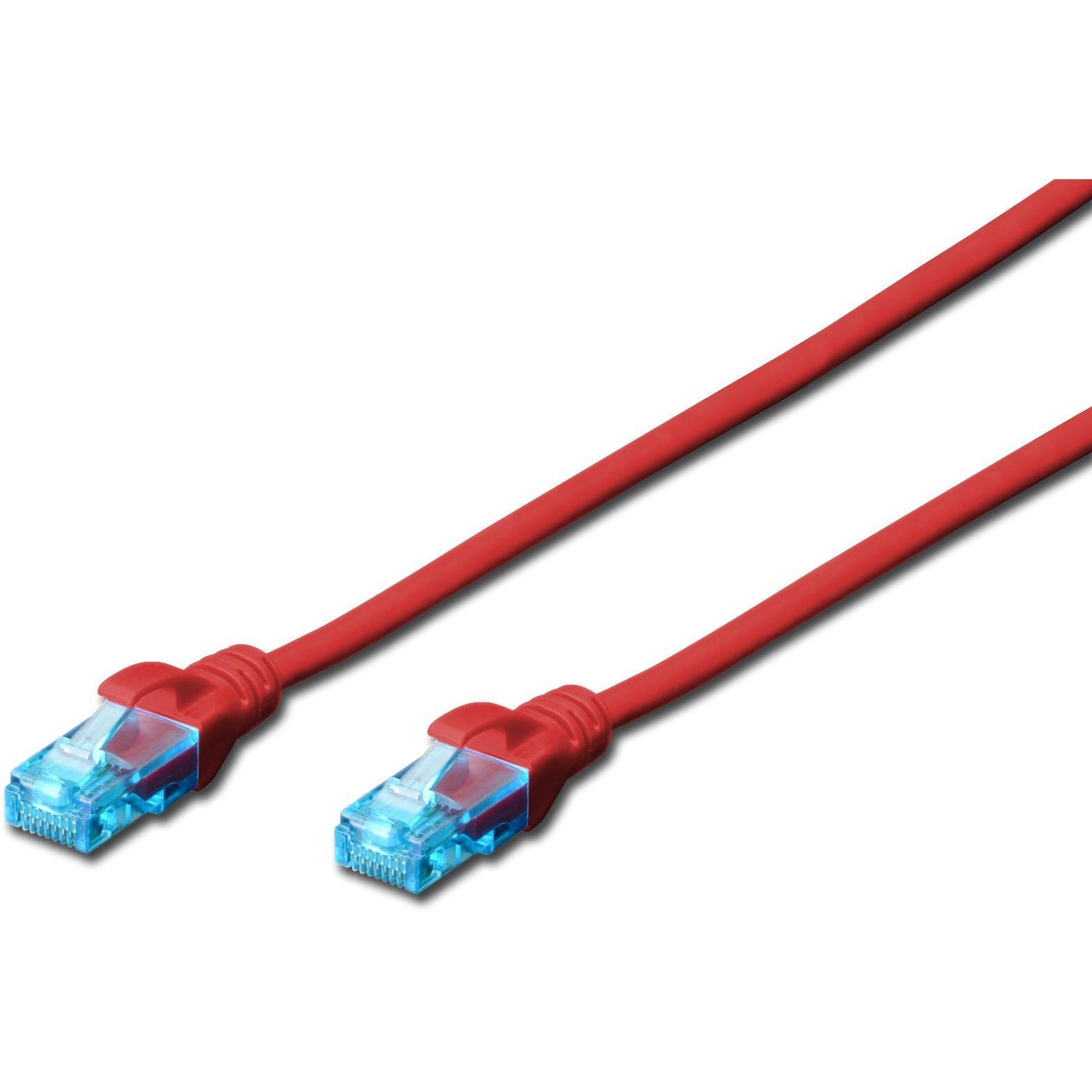 Digitus CAT 5e U/UTP Patchk.,10m,rot (U/UTP, CAT5e, 10 m), Netzwerkkabel