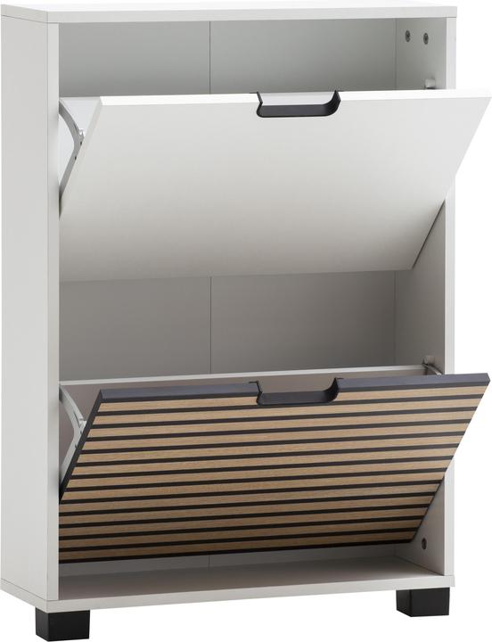 Produktbild Schildmeyer Ryker Schuhkipper Schuhschrank mattweiss / Akustikpaneel Optik 2 Klappen