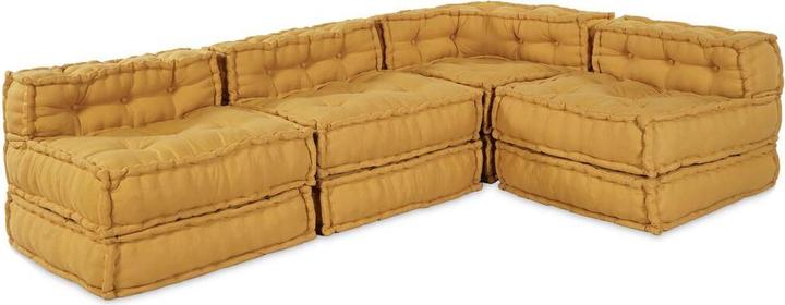 Actual product image vidaXL Modul-Poufs 4er Set Gelbes Gewebe