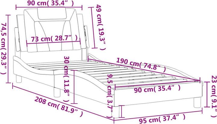 Image du produit vidaXL Bettgestell (90 x 190 cm)