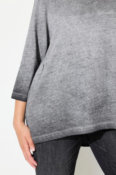 Produktbild Ulla Popken Shirt, Zierfalten, A-Linie, Rundhals, 3/4-Arm (58)