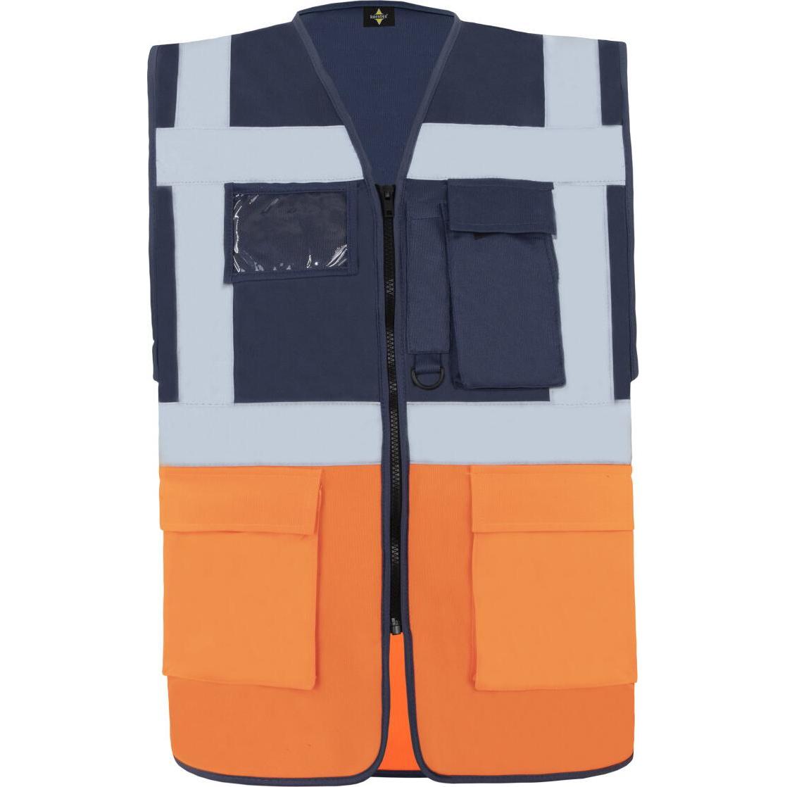 Korntex, Warnweste + Warnshirt, Warnweste Multifunktional Hamburg M.Blau/Orange mit 360° Sicherheit 5XL EN ISO 17353  KX...