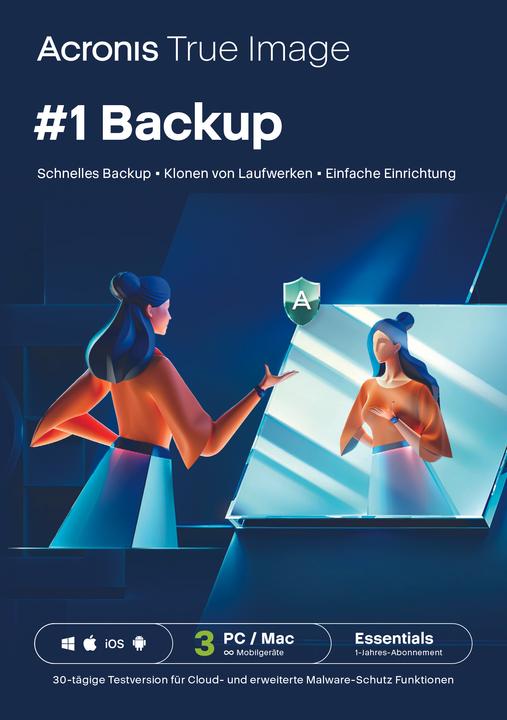 Acronis Cyber Protect Home Office Essentials (3 Geräte - 1 Jahr) (1 User, 3 Geräte/User, 12 Monate)