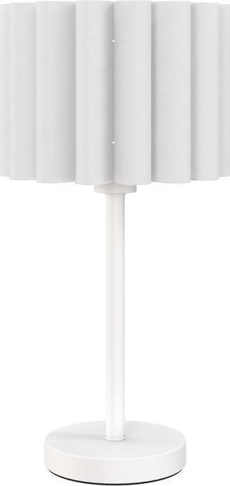 Produktbild Swisshandel24 Tischlampe im Retro-Stil, Nachttischlampe, Kunststoff-Schirm, Knopfschalter, Weiss (E27)